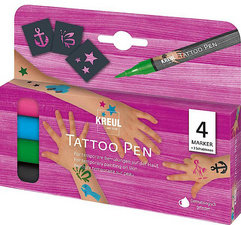 Kreul TATTOO set met 4 pennen en 2 sjablonen 62171